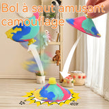 Jouet 3PCS 5,5x3cm ballon rebondissant en caoutchouc naturel camouflage demi-balle à lancer et à rebondir anti-stress couleur