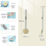 Brosse Dos Douche Long Manche avec Réservoir Gel Douche Intégré Nettoyage Profond Exfoliation Douce Peau Sensible Zones Difficiles