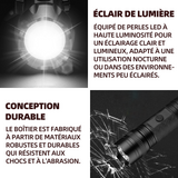 Lampe torche led ultra puissante étanche zoomable lampe tactique avec 5modes d'éclairage pour camping randonnée urgence rechargeable