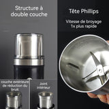 Moulin à café électrique en acier inoxydable 220w 200ml multifonctionnel portable moulin à grains broyeur à graines lin blender