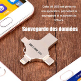 Clé usb 4 en 1 64 GO clé usb stockage mémoire flash multimédia compatible téléphones portables ordinateurs double usage téléphone
