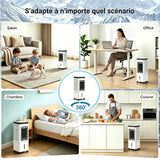Rafraîchisseur d'Air - Nicease - 60x27x23cm réfrigération par cristaux de glace Réservoir d'eau de 15L portable Avec télécommande