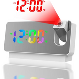 Reveil Projecteur Plafond 8 fonctions 18,6x9x 4cm réveil à projection Horloge projection miroir affichage numérique grand écran LED