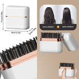 Brosse lissante pour cheveux sans fil 25w 2000mah lcd type-c 3 niveaux de réglage conception anti-brûlure pour curling et lissage