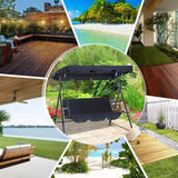 Auvent de Balançoire Noir Housse  remplacement pour Balançoire Housse de balançoire Balançoire de terrasse Siège de jardin Canopy