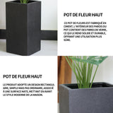 Pot de fleur 22 cm x 22 cm x 45 cm design moderne matériau de qualité supérieure vertical pot carré  adapté pour balcon exterieur