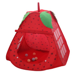Tipi enfant 80x80x100 cm Maisonnette en forme de fraise le salon tente pour enfant Rangement et transport pratiques Tapis d'éveil