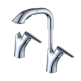 Robinet 32cm hauteur rétractable mitigeur de douche de salle de bain robinet élévateur à double mode robinet de lavabo domestique