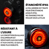 Feu arrière de vélo type-c rechargeable batterie au lithium 400mah intégrée trois modes, étanche modèle intelligent 45x57x34mm
