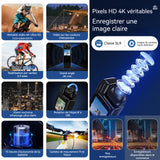 Mini caméra corporelle 4k 32go wifi vision nocturne objectif pivotant à 180 degrés avec enregistrement audio caméra d'action