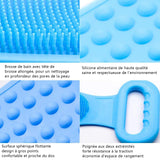 Sangle lave dos 60x7cm brosse corps en silicone double face exfoliant et masseur  pour douche et bain massage brosse de bain bleu
