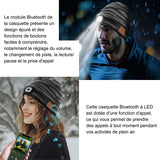 Bonnet bluetooth 5,3 chaud à diodes électroluminescentes pour l'alpinisme et la pêche nocturne bonnet technique musique jouable