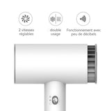Sèche cheveux 500w 2600mAh 2 vitesses réglables Chaud froid disponibles Moteur haute vitesse Sèche-cheveux professionnel Blanc