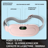 Ceinture menstruelle chauffant avec 3 niveaux température 4 modes de massage pour réchauffer la zone de la taille et de l'abdomen