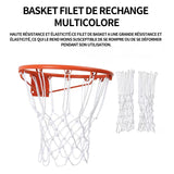 Filet de basket 2 pièces filet de basket-ball filet de basketball multicolore basket filet de rechange multicolore blanc nylon