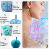 Boule de bain 4PCS 14cm 75g boule de bain en ruban dégradé de couleurs doux et résistant mousse riche durable bonne élasticité