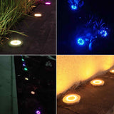 Lampe solaire extérieur 4 pièces lampe solaire au sol 8 LED lumière etanche IP65 spot solaire pour jardin pelouse borne solaire