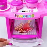 uisine enfant 37X21X47cm Jouet de cuisine vaisselle table éclairage musique simulation ustensiles cuisine avec des effets sonores