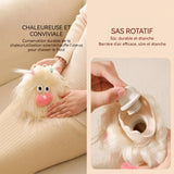 Bouillotte 350ml 22x16cm poupée peluche mignonnes de dessin  animé remplissant la bouteille d'eau chaude hiver chauffe-mains blanc