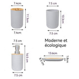 Accessoires de salle de bain 6 pièces un ensemble décoratif élégant et pratique Matériaux de haute qualité pratique durable gris