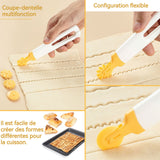 oupe-pâte à rouleau 4 en 1 en forme de fleur quatre couteaux remplaçables couteau de modelage pour la cuisine en forme de fleur