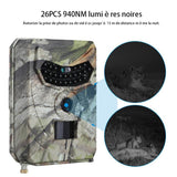 Caméra de surveillance 12mp USB 1080p HD 120 degrés 26 leds infrarouges étanche capteur mouvement infrarouge caméra de terrain