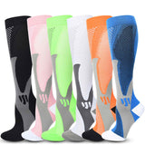 Bas de contention lot de 6 paires de différentes couleurs respirant et résistant pour sportive cyclisme chaussettes de compression