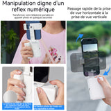 Adaptateur de trépied 3 en 1 650mAh mini-aide à la prise de vue stabilisée portable avec lumière d'appoint réglable sur 360 degrés
