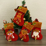 Sacs à bonbons pour bas de Noël  14*21cm 4pcs   Avec lumière LED  Sacs de cadeaux de Noël   Convient pour la décoration de Noël