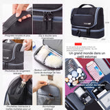 Trousse de toilette 600D toile oxford 13x21x25cm noir suspendu trousse de maquillage étanche sac de voyage organisateur pratique