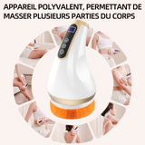 Masseur 12 modes de vibration masseur electrique san fil pour l'abdomen jambes avec 3 coussinets lavables et 3 têtes de massage