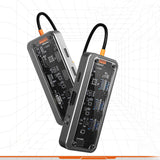 Station d'accueil Port USB 3.0 10 en 1 HDMI 4K Avec interface VGA Charge rapide PD Module de visualisation boîtier transparent
