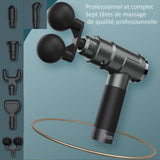 Massage 2500mah 2800r/min écran tactile led massage musculaire électrique 12 vitesses avec 6 têtes de massage et sac de transport