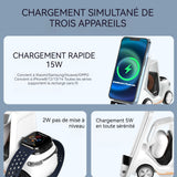 Chargeur induction 5 en 1 type-c station de charge sans fil pour montre-écouteur de téléphone portable chargeur sans fil rapide