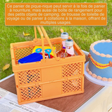 Panier de pique-nique 23,5x17x15,5cm pliable portable panier de pique nique panier de plage corbeille a fruits panier stockage