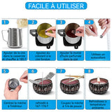 Kit de Fabrication de Bougies 550 ml 21 cm 6 huiles essentielles 8 flacons de couleurs Créez facilement vos bougies aromatiques