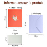 Carte de fête des mères 15x20cm enregistrement de 30 secondes Carte de vœux 3D stéréo avec couronne d'amour et bénédiction pour la
