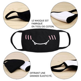 Masque facial 6 PCS filtration poreuse réutilisable et lavable coton masque en tissu anti-poussière respirant boucle d'oreille