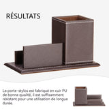 Porte-stylo 20x10x10cm pour cartes de visite en cuir porte-stylo multifonctionnel de stockage de cartes de visite de bureau marron