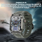 Montre connectée 1,83 pouces 230x284 px Montre intelligente Suivi sportif Fonctions multiples Grand écran HD Assistant de vie noir