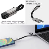 Mini câble de connexion en alliage de zinc 60w 6 en 1 multifonctionnel portable câble USB multi embout charge rapide câble USB
