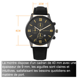 Coffret de montres haut de gamme pour hommes 3PCS montres à quartz pour hommes bracelet de perles cadeau pour la fête des pères