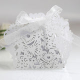 50 pièces  Boîte à bonbons Blanc  Noël  Jour de la Saint-Valentin  Cadeau de mariage  Design en creux  Bonbonnière de mariage