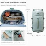 Sac à dos de fitness multifonction 46 x 25 cm Tissu Oxford séparation sec/humide Compartiment à chaussures indépendant Sac de voyage