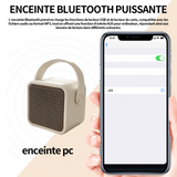 Enceinte bluetooth 5.2 les basses sont puissantes large champ sonore prise en charge des clés usb carte mémoire insérable beige