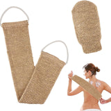 Sangle lave dos 58x10cm lanière crin gant exfoliant bande dos exfoliante en chanvre naturel pour dos corps bain douche homme femme