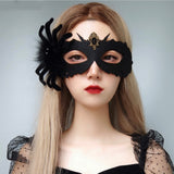Masque de mort d'araignée noire d'halloween, demi-visage de danse pour hommes et femmes adultes, coiffure couvrant le visage