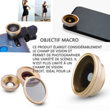 Objectif macro 3 en 1 0,6x grand angle 15x macro professionnel verre optique 4K haute définition universel pour téléphones mobiles