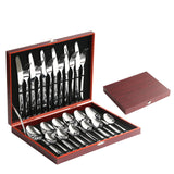 ouverts de Table Ménagère de 24 Couverts en Acier Inoxydable Haute Qualité pour 6 Personnes Comprend Couteau Fourchette Cuillère