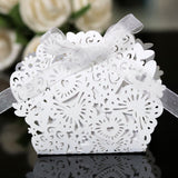 50 pièces  Boîte à bonbons Blanc  Noël  Jour de la Saint-Valentin  Cadeau de mariage  Design en creux  Bonbonnière de mariage